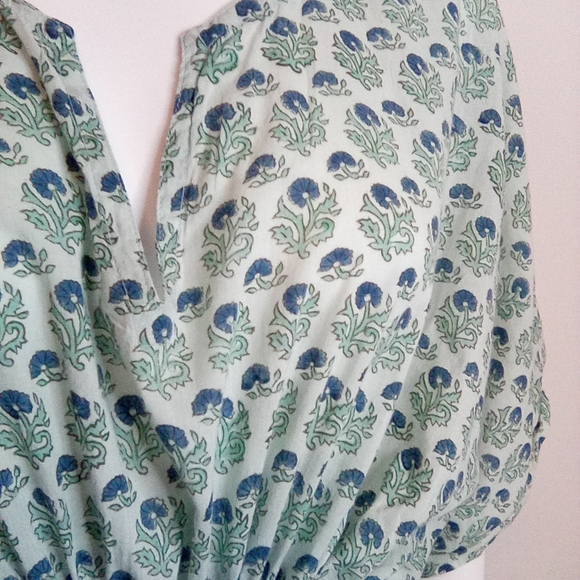 Women's Bellino Blue Floral Maxi Kaftan Dress, One Size - Picture 4 of 16